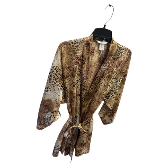Delicates Floral and Leopard Satin Robe - Picture 6 of 9